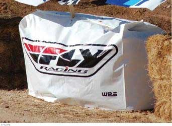 Fly racing track banners & hay bale covers