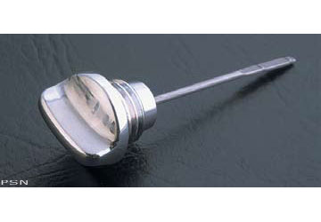 Chrome filler cap with dipstick