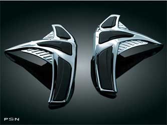 Chrome saddlebag front scuff protectors for gl1800