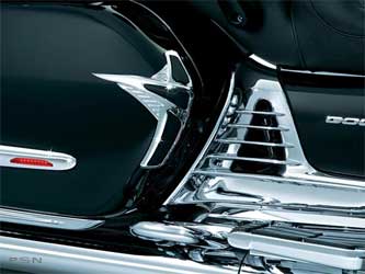 Chrome saddlebag front scuff protectors for gl1800