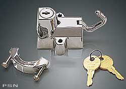 Chrome universal helmet lock