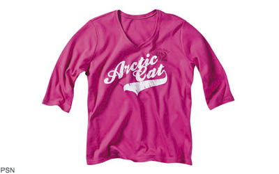 3/4-sleeve hot pink arctic cat tee