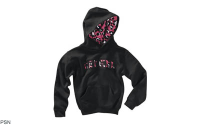 Youth pink leopard catgirl flannel hoodie