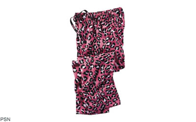 Youth pink leopard catgirl flannel pants