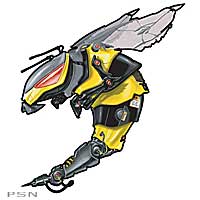 3d techno bee decal