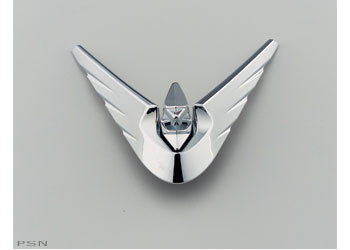 Chrome gold wing icon fender ornament