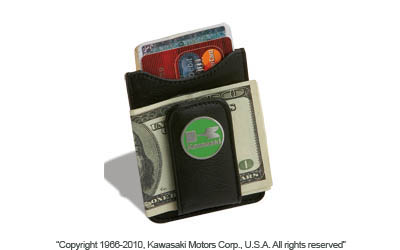 Kawasaki magnetic money clip and wallet
