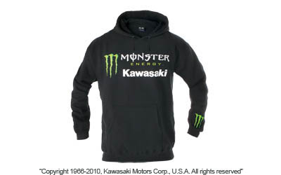 Monster energy® kawasaki hooded pull-over sweatshirt