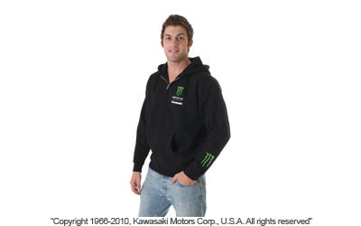 Monster energy® kawasaki zip-front hooded sweatshirt