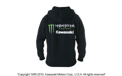 Monster energy® kawasaki zip-front hooded sweatshirt