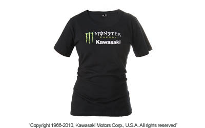 Women's monster energy® kawasaki pearlescent logo tee - missy fit