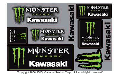 Monster energy® kawasaki sticker sheet