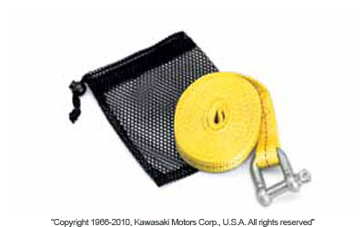 Tow strap with mesh bag
