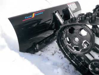 Cycle country plow extender for atv track systems