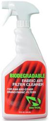 No-toil biodegradable fabric filter cleaner