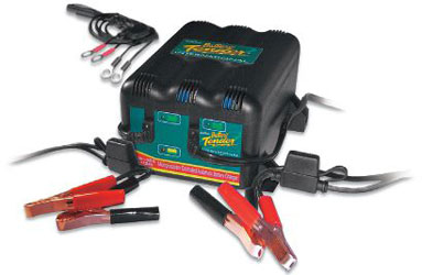 Deltran two-bank battery tender charger