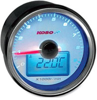 Koso north america gp-style universal tachometer  with temperature gauge