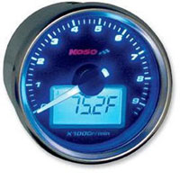 Koso north america gp-style universal tachometer  with temperature gauge