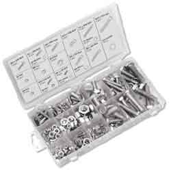 Performance tool metric zinc-plated bolt-nut-washer assortment