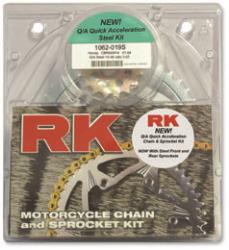 Rk racing chain quick acceleration chain kits with lightweight steel sprockets