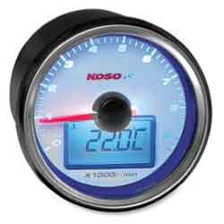 Koso gp-style universal tachometer with temperature gauge