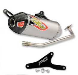 Pro circuit t-6 stainless steel exhaust system with titanium canister and carbon fiber end-cap