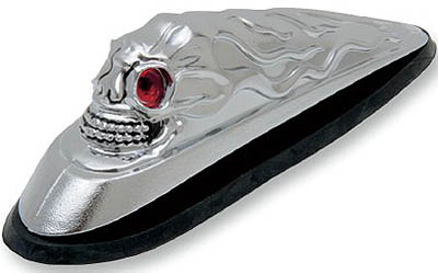 Drag specialties skull head front fender ornament