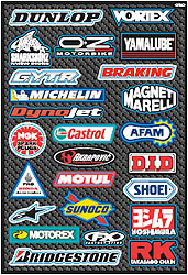 Factory effex sponsor/ logo sticker sheets