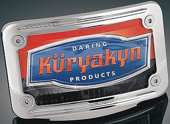 Kuryakyn curved tip-back license plate frame