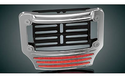 Kuryakyn led lighted license plate frame with tri-light