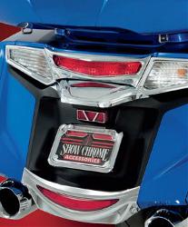 Show chrome accessories contoured license plate cover trim