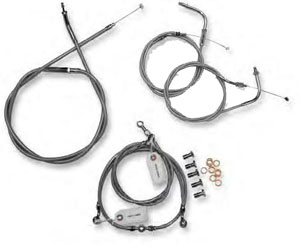 Baron custom accessories stainless handlebar cable and line kits