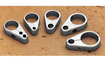 Drag specialties chrome die-cast cable clamps