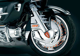 Kuryakyn chrome brake rotor covers with led ring of fire