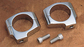 Custom cycle engineering chrome turn signal relocation clamps