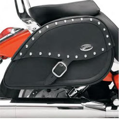 Saddlemen desperado teardrop saddlebags with shock cutaway