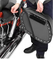 Saddlemen desperado teardrop saddlebags with shock cutaway