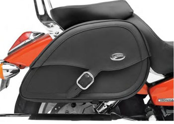 Saddlemen drifter teardrop saddlebags with shock cutaway