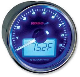 Koso gp-style universal tachometer  with temperature gauge