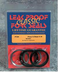 Leak proof fork seals, dust wipers and wiper / seal kits