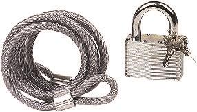 Emgo 6' steel cable & padlock set