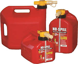 No-spill gas cans