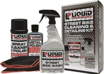 Liquid performance street bike cleaning and detail kit