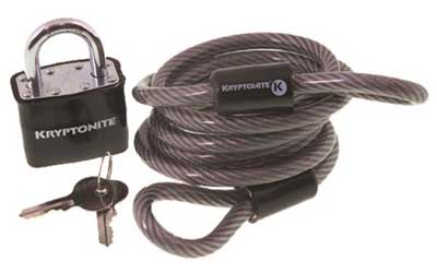 Kryptonite cable and padlock
