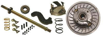 Team conversion kits with hollow jackshaft and tied clutch for ski-doo xp