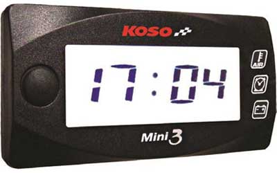 Koso north america mini 3 ambient air temperature / clock / volt gauge