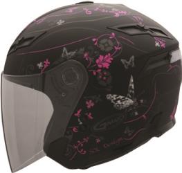 Gmax gm67 open face butterfly graphic helmet