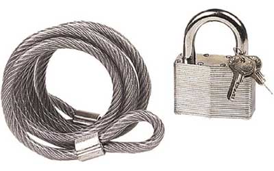 Emgo 6' steel cable and padlock set