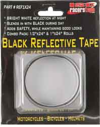 Isc racers tape black reflective tape