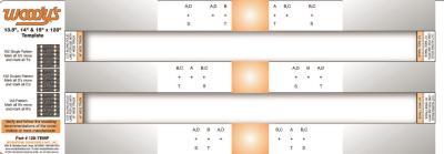 Woody's 13 1/2”, 14”, and 15” wide 128” track template